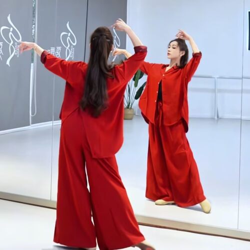 夏辉《人间共鸣》同款现代舞蹈衬衫阔腿裤服装专业集训服院校服饰