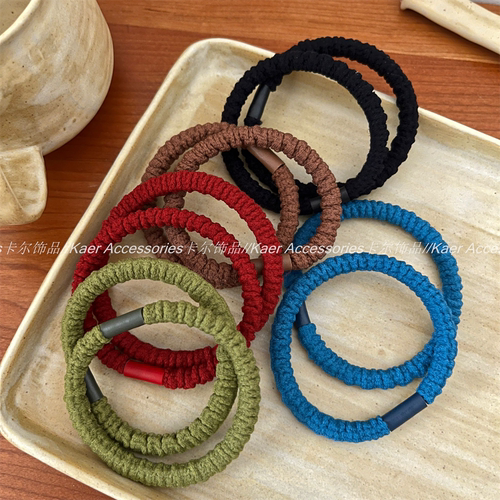 两根装~秋冬新款彩色高弹力发圈