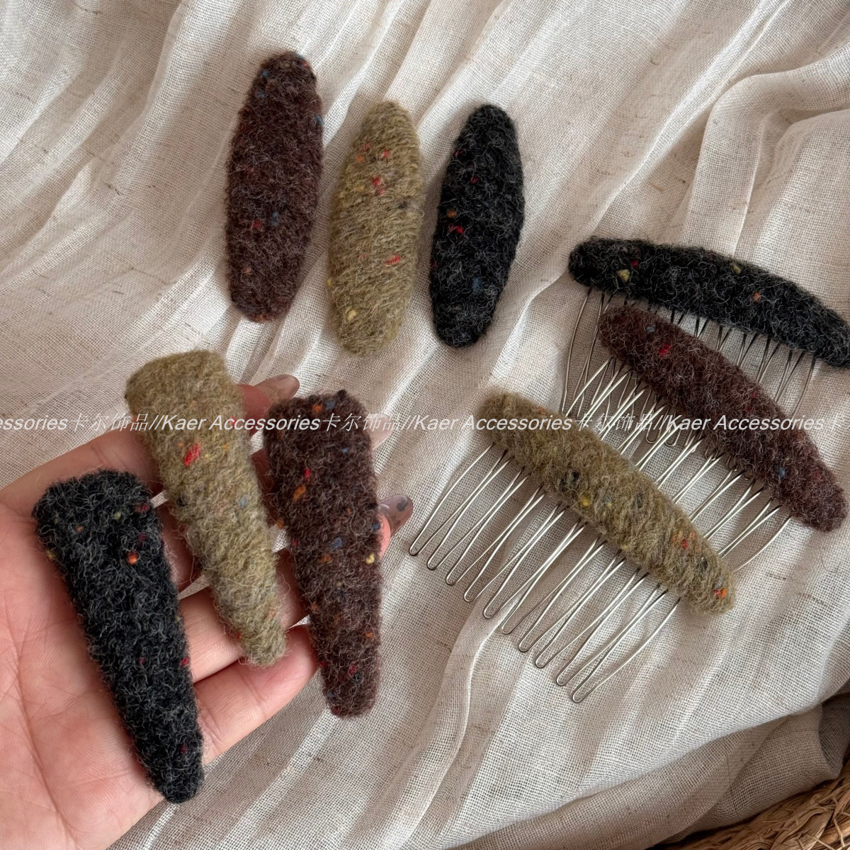 秋冬毛绒发夹女时尚简约