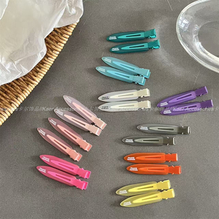 窄版果冻韩系醋酸鸭嘴夹发夹 新款甜酷前额无痕碎发刘海夹侧边夹