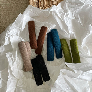 韩国新色 文艺清新彩色布艺发夹边夹 纯色长方形BB夹碎发刘海夹