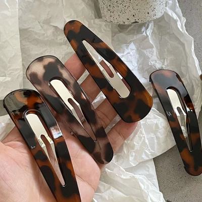 边夹豹纹气质水滴bb夹