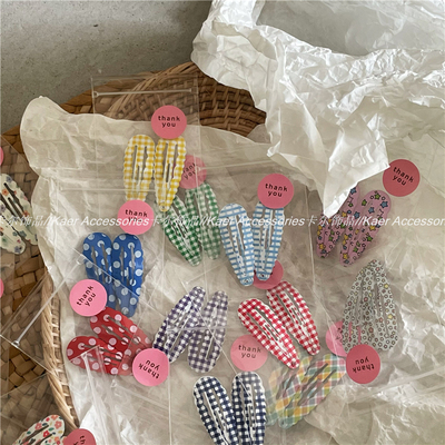 韩版童趣少女印花小水滴BB夹