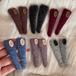 egg字母纽扣毛绒发夹三角BB夹边夹前额刘海夹子头饰发卡新款 发饰