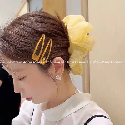 焦糖色韩国欧尼同款水滴bb夹发卡