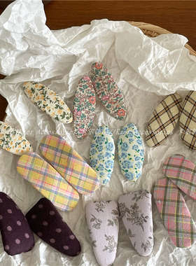 时尚可爱 格纹布艺椭圆BB夹刘海夹 几何三角长方形碎花发夹侧边夹