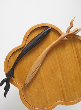 Zang又一雪 凭鱼跃 中式盘发簪子黑檀木简约古风高级感发饰国风雕