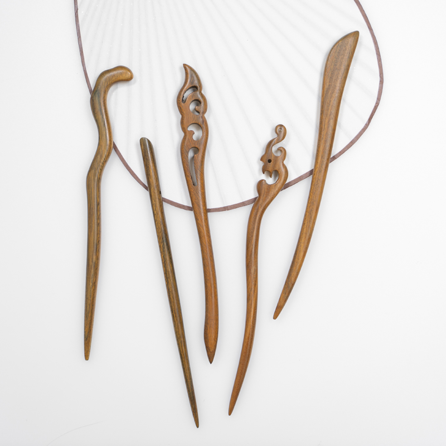 簪子盘发又一雪绿檀木发髻气质