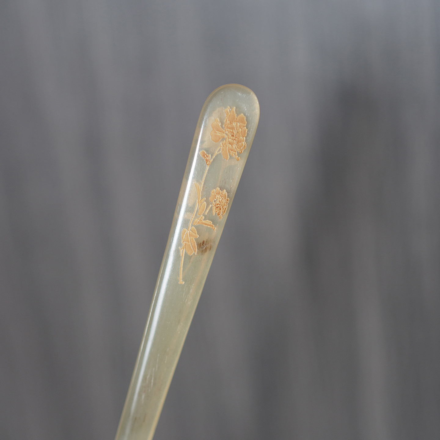 Zang又一雪 素攒花 发簪天然羊角古风盘发绾挽发髻簪子发饰18厘米