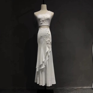 新款 高腰显瘦垂感裙子气质绝美艺考荷叶边半身裙练习 傣族舞蹈服装