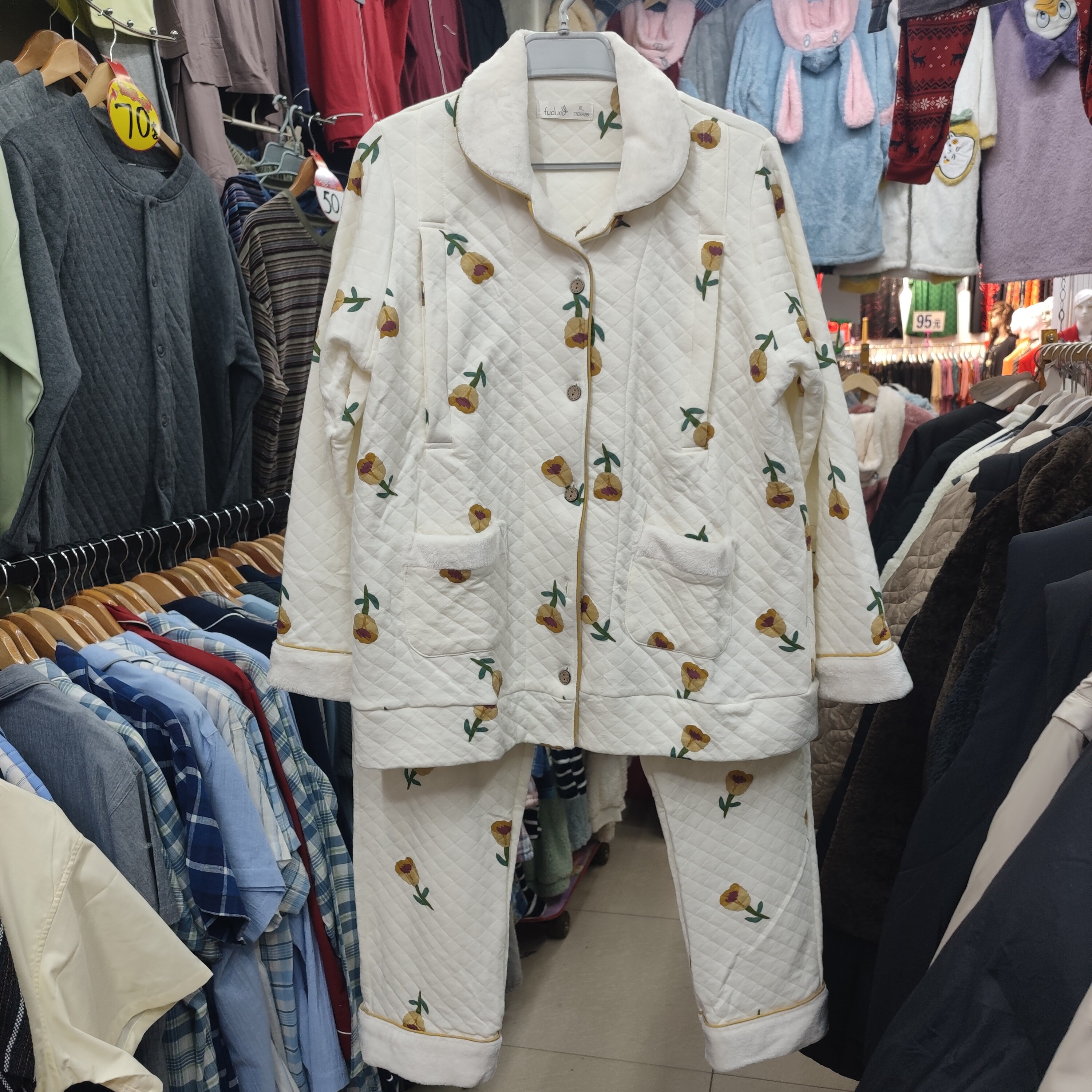 小码特价清里外纯棉三层保暖产后哺乳家居服空气棉月子服睡衣套装