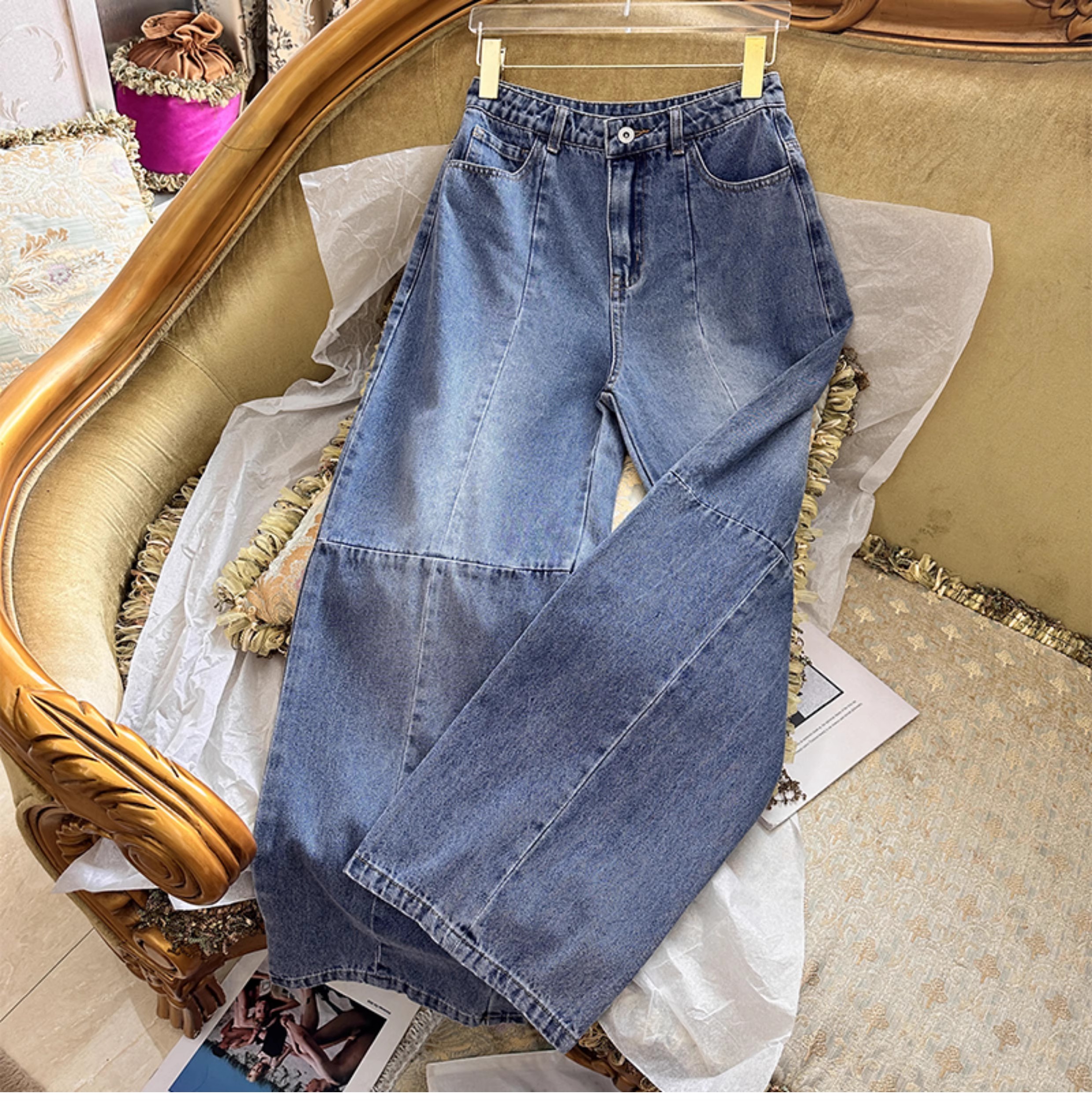 2025年秋季复古高腰显瘦牛仔裤