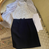 重工镶钻无袖 连衣裙 miu风修身 2025秋冬新款 性感无袖 中裙蝴蝶结裙