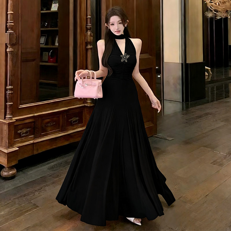 2026新款网纱长款裙子修身显瘦挂脖打底吊带大摆连衣裙,女装/女士精品,连衣裙,淘宝优惠券,粉丝福利购,淘宝优惠卷