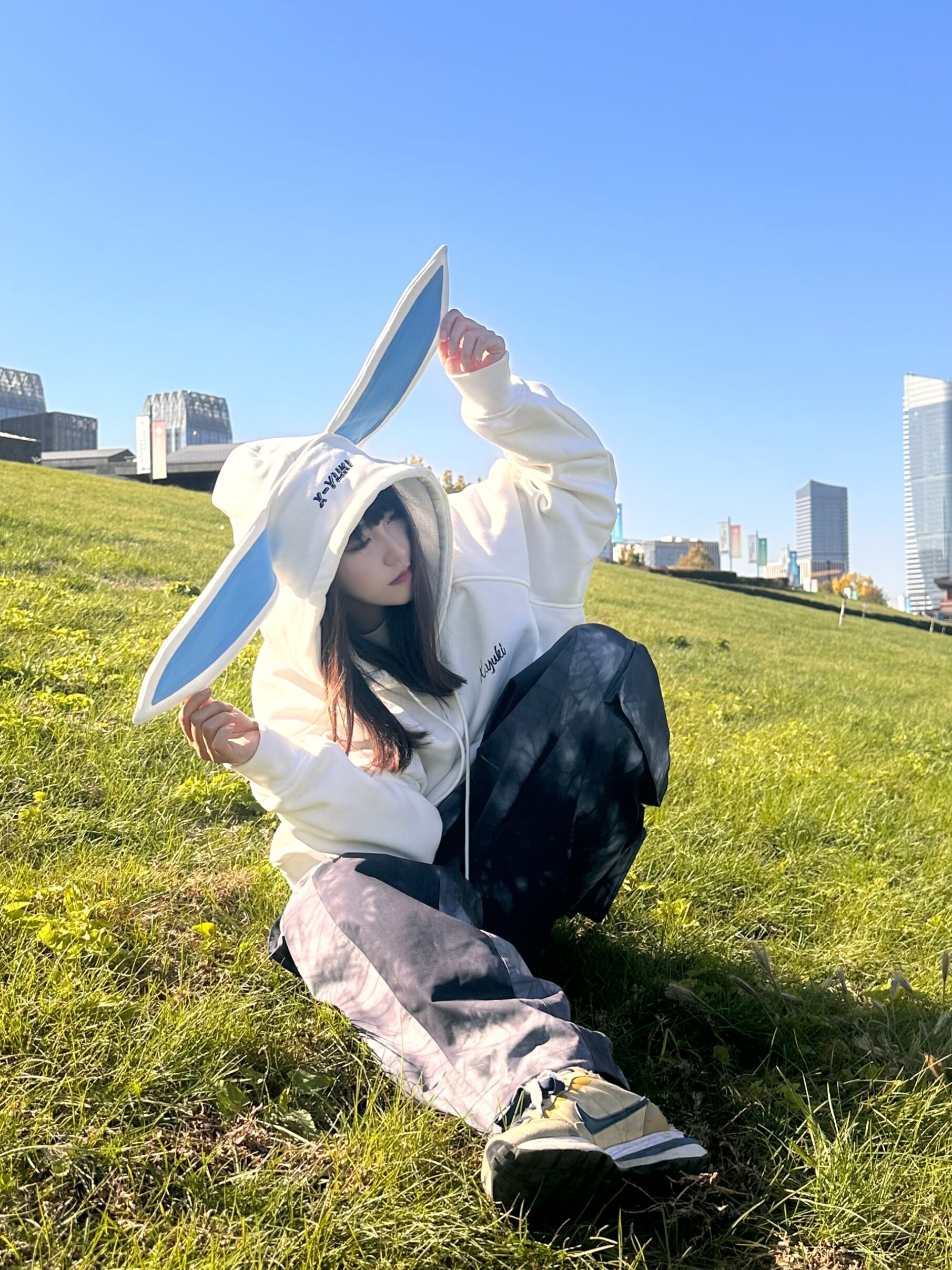 XYuki24新款滑雪服单双板滑雪卫衣兔子耳卫衣防泼水加棉男女同款