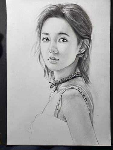 纯手绘素描头像代画定制速写彩铅