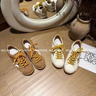 厚底休闲板鞋 HelloKeKe 小个子做旧内增高脏脏鞋 6cm跟 星星鞋