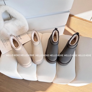 8cm跟 雪地靴 小个子定制雪地靴防滑套筒保暖加绒 KEKE HELLO