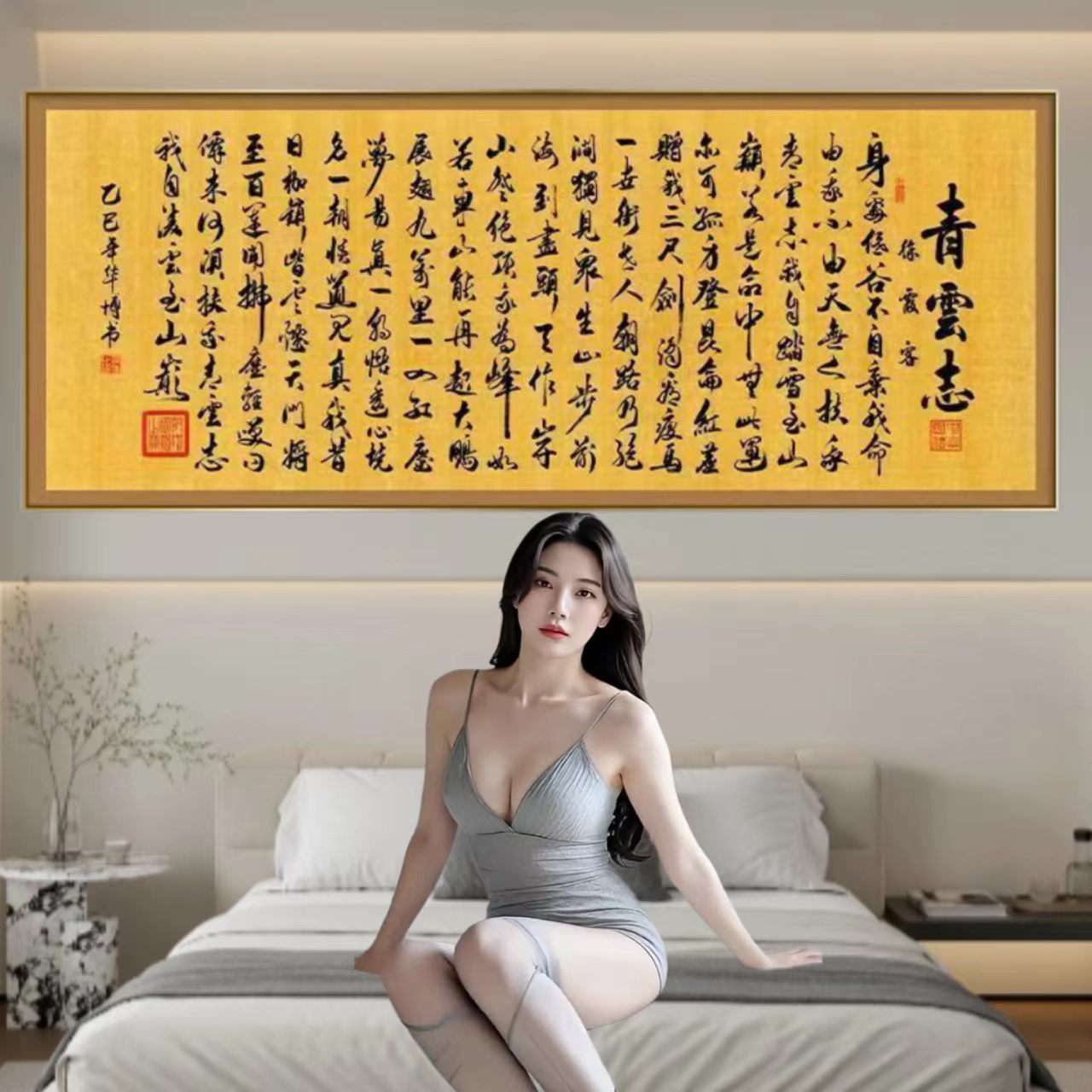 青云志自粘励志书法装饰画