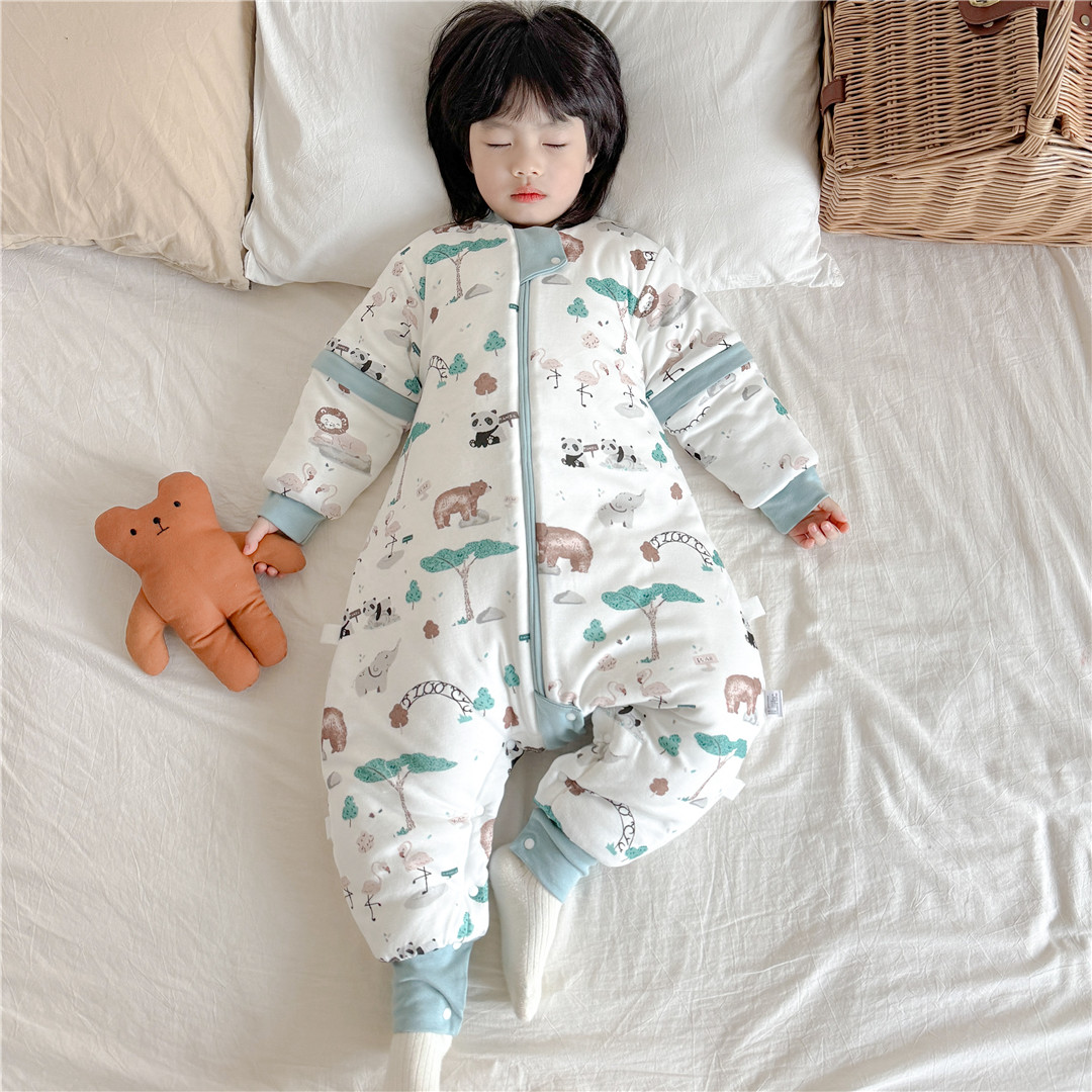 秋冬恒温夹棉宝宝豆豆绒安抚睡袋