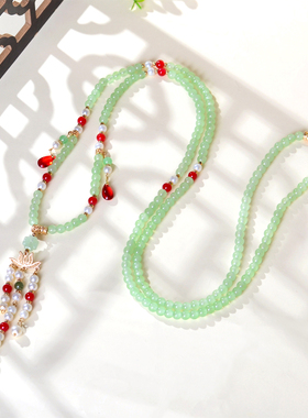 古装长项链圆珠链男女通用