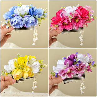 云南傣族手工发饰民族风泰国演出配饰影楼头花饰品跳舞蹈发梳头饰