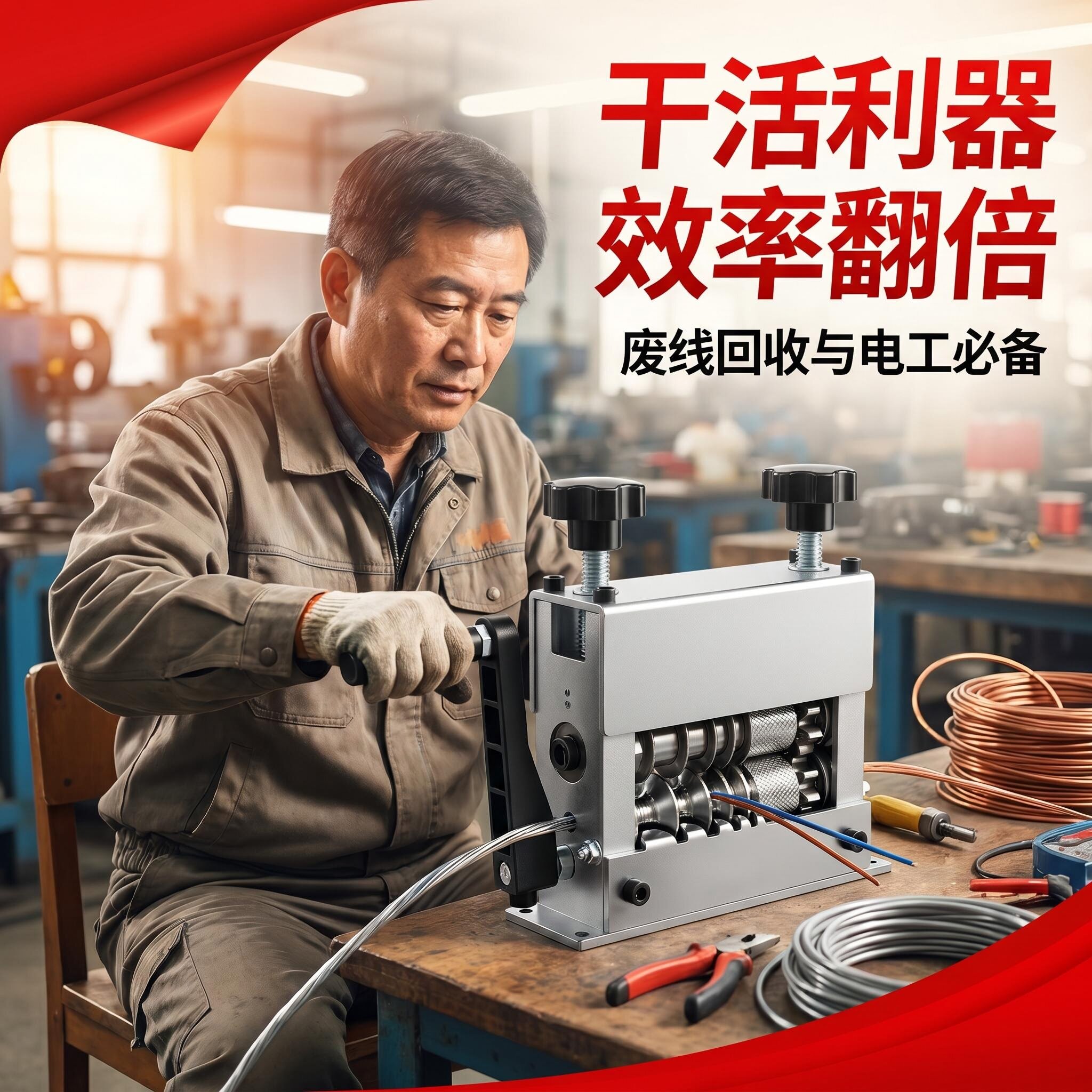新款剥线机压网线1-20毫米直径线用迷你便携废旧铜线电线电缆扒线