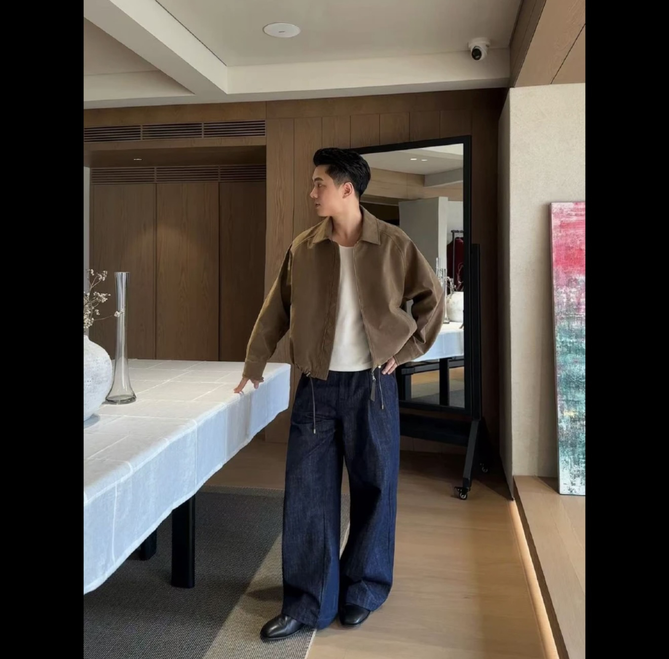 【DUPU】25AW麂皮绒470G复古质感立体裁剪纯色拉链宽版型夹克外套