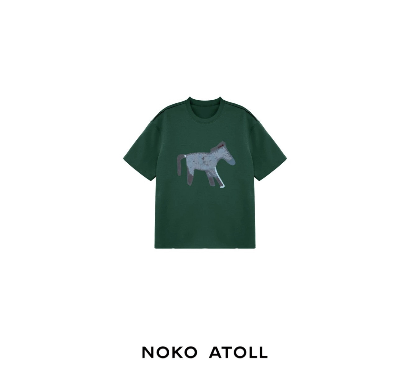 【NOKO】马年限定/265g 凉感棉吊珠宽松印花短袖T恤
