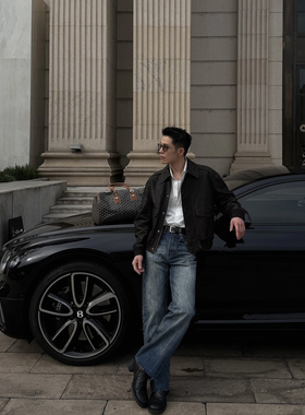 DUPU CONTRACTED 高奢绵羊皮头层皮植鞣油蜡擦色A2飞行员真皮夹克