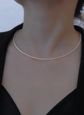 极细小米珠项链高级感