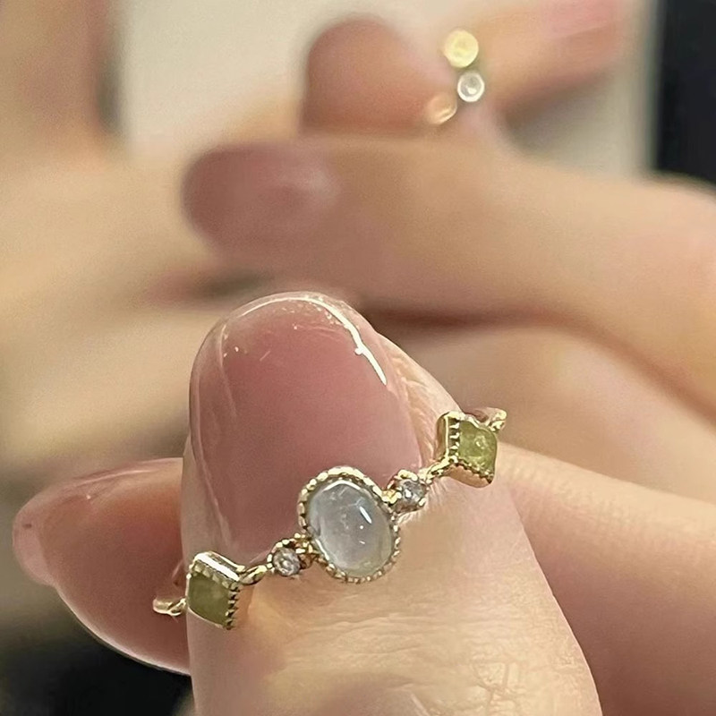 海宝蓝玉髓戒指精致小众图片