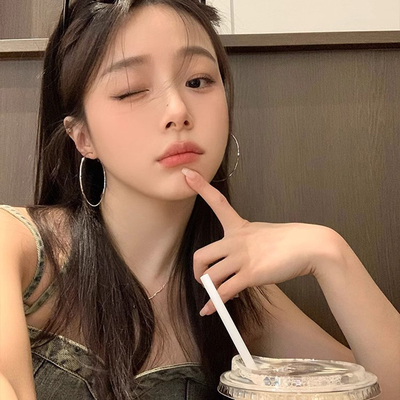 韩系简约夸张银色大圈圈耳环