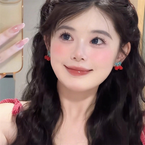 多巴胺可爱樱桃耳钉甜美