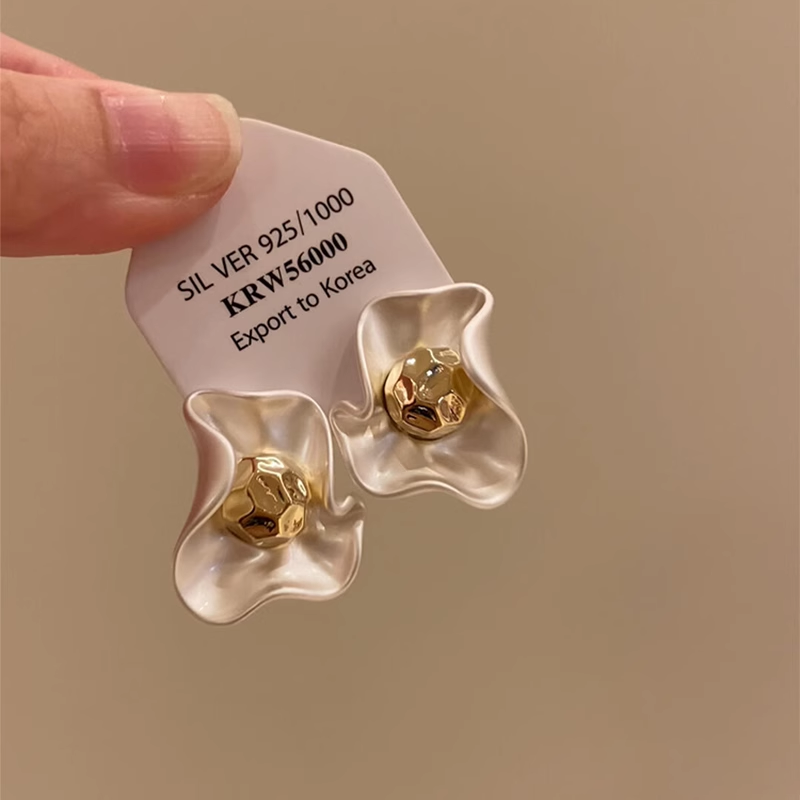 925银针复古绸带花瓣耳钉小众设计高级感精致气质耳环2025新款潮,饰品/流行首饰/时尚饰品新,耳环,淘宝优惠券,粉丝福利购,淘宝优惠卷