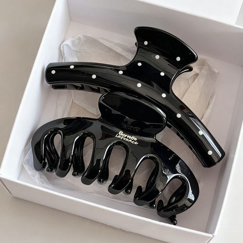 法式波点抓夹女气质高级感