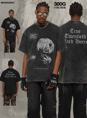 日系动漫死亡笔记DeathNote印花短袖T恤男女街头潮流宽松纯棉半袖