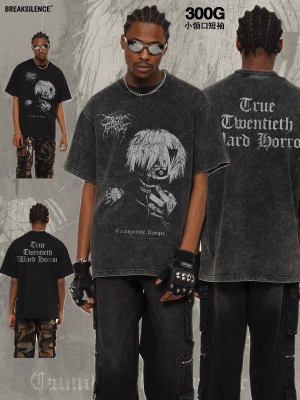 日系动漫死亡笔记DeathNote印花短袖T恤男女街头潮流宽松纯棉半袖