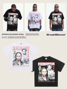 西海岸说唱Kendrick Lamar肯德里克拉马尔宽松重磅纯棉短袖T恤男