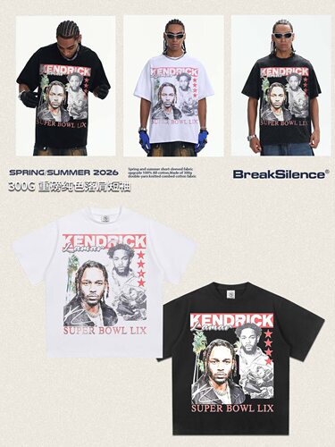 西海岸说唱Kendrick Lamar肯德里克拉马尔宽松重磅纯棉短袖T恤男