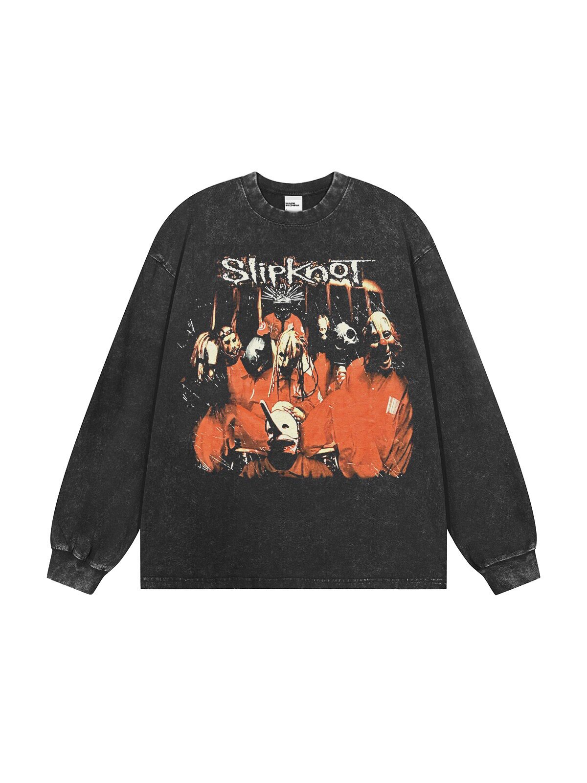 Slipknot 活结乐队摇滚vintage复古做旧重磅宽松纯棉短袖T恤男女