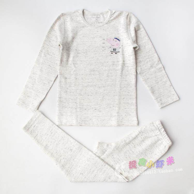 MIPINK FRUIT FRUIT KIDS BOY BABY WINTER NANO COTTON GRAY BLUE THERMAL UNDERWEAR LOUNGEWEAR SET