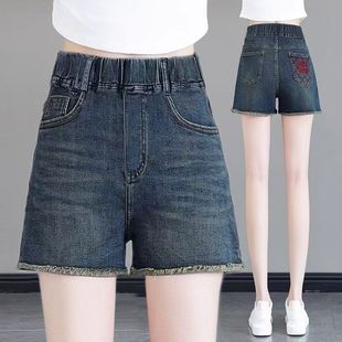 2025夏季新款女装黑色高腰宽松牛仔短裤女休闲百搭显瘦阔腿裤