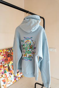 vetements韩版 粉色可爱情侣bf连帽加绒加厚卫衣女潮ins春秋宽松