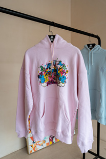 vetements韩版 粉色可爱情侣bf连帽加绒加厚卫衣女潮ins春秋宽松