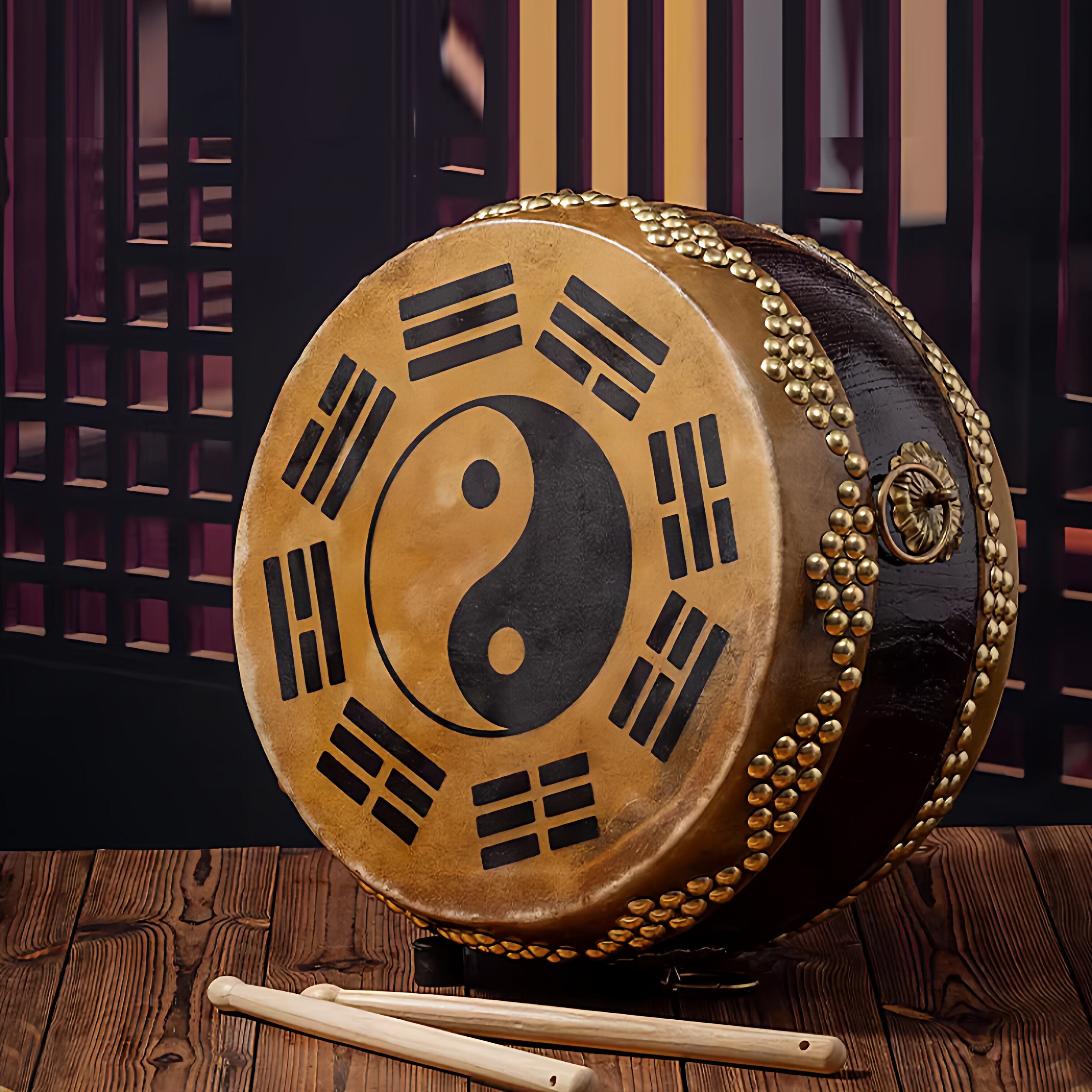 正宗黄牛皮椿木白茬鼓道士寺院道观高音法器鼓中国鼓诵经佛具堂鼓