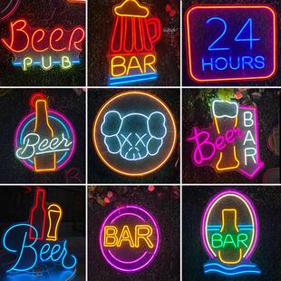 鸡尾酒杯LED霓虹灯cocktail派对酒店装饰BAR酒吧广告灯牌节日聚会