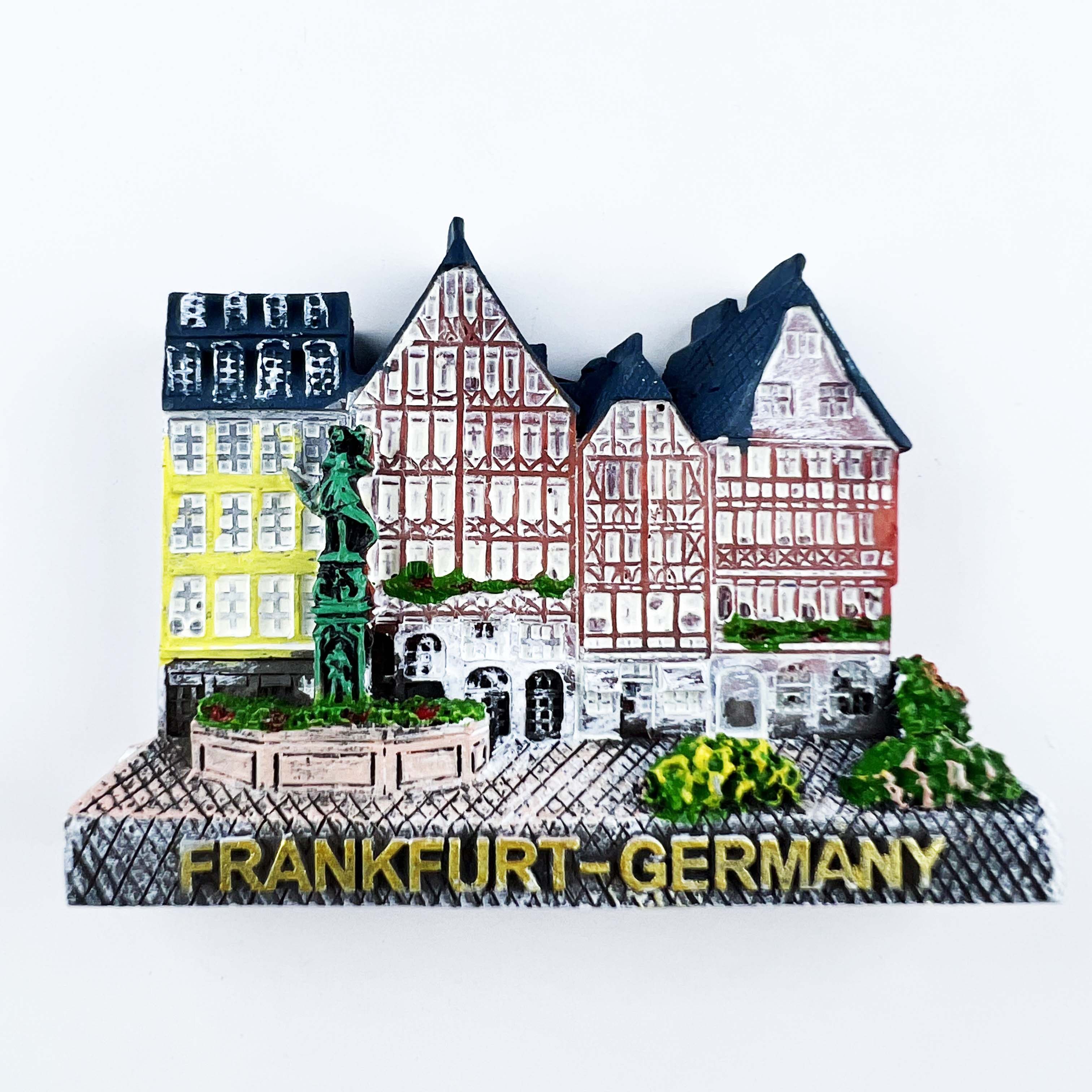 德国旅游城市法兰克福地标创意纪念彩绘装饰工艺品礼物磁铁冰箱贴