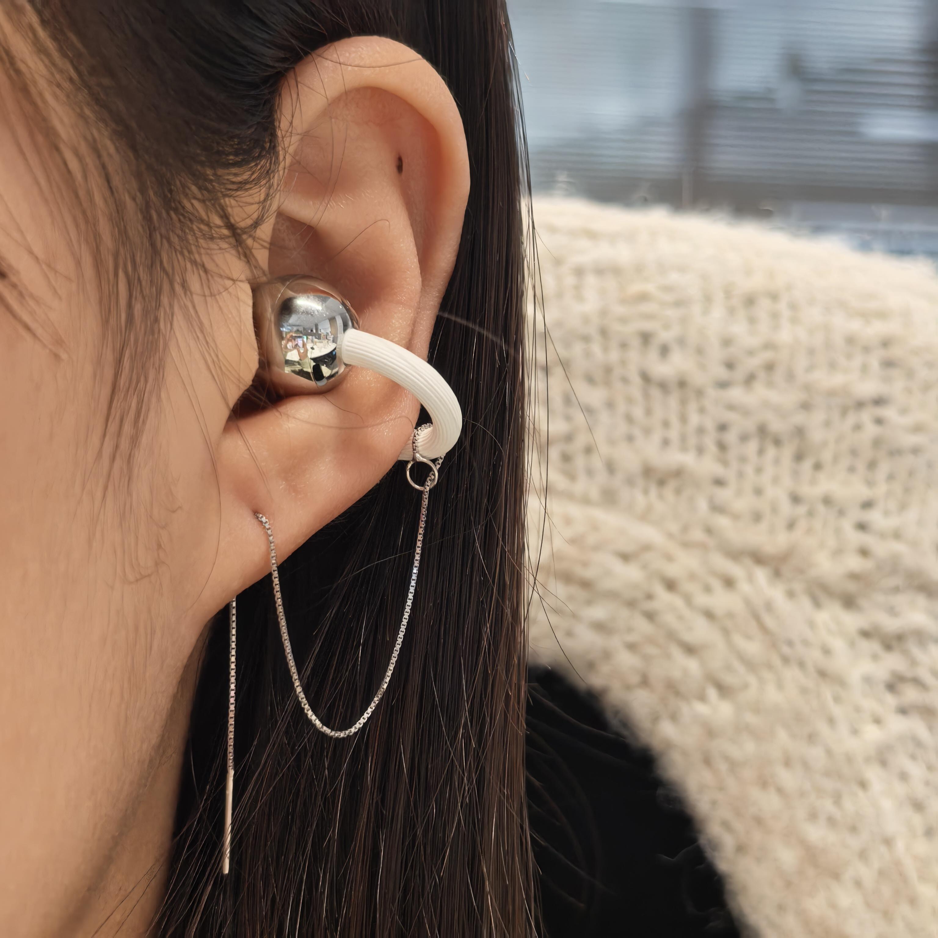 适用于freeclip2耳机钻扣流苏耳钉防丢链耳夹扣高级感耳饰配饰女