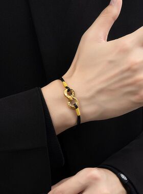 黄金色无限灵蛇转运珠金色生肖蛇串珠情侣手串精致百搭diy配件